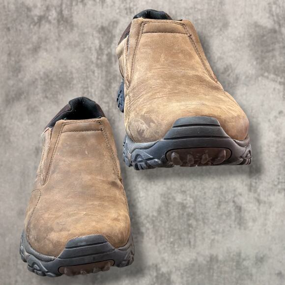 Men\'s 9.5 MERRELL Moab Adventure Slip-On Brown Nubuck Leather Hiking Shoe EUC main image 9